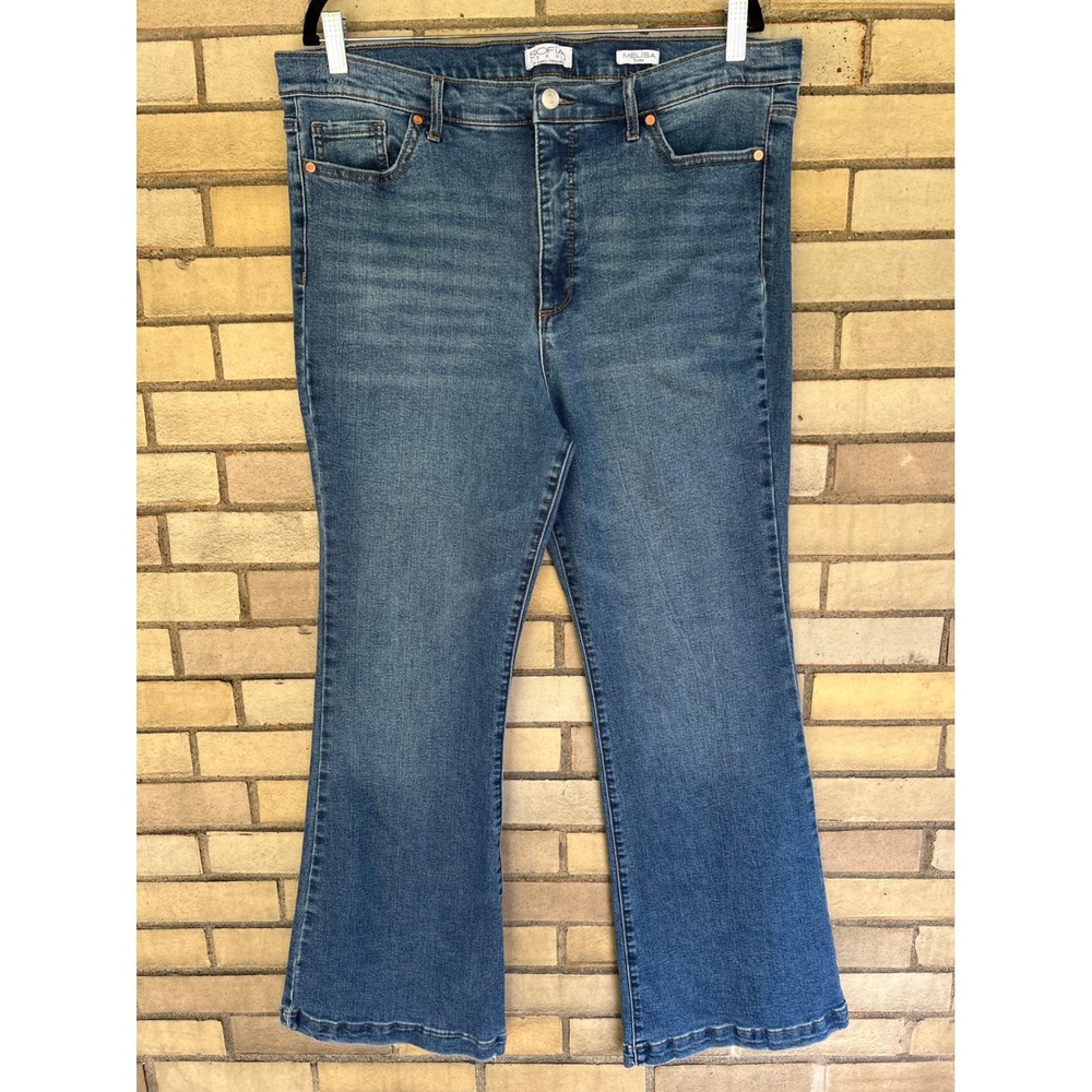 Sofia Jeans by Sofia Vergara Melisa Flare High Rise Denim Jeans Blue Size 18